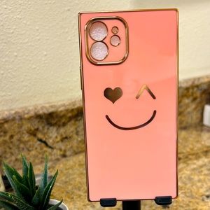 iPhone 12 Phone Case, Pink Smile